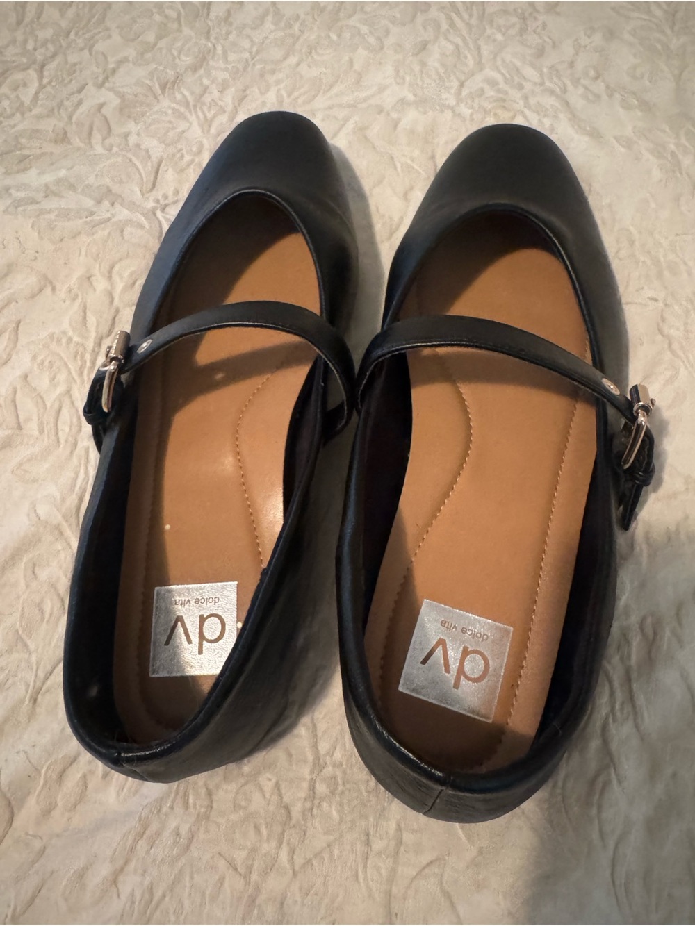 DV by Dolce Vita Black Mary Jane Flats with Gold Buckle - Picture 3 of 5